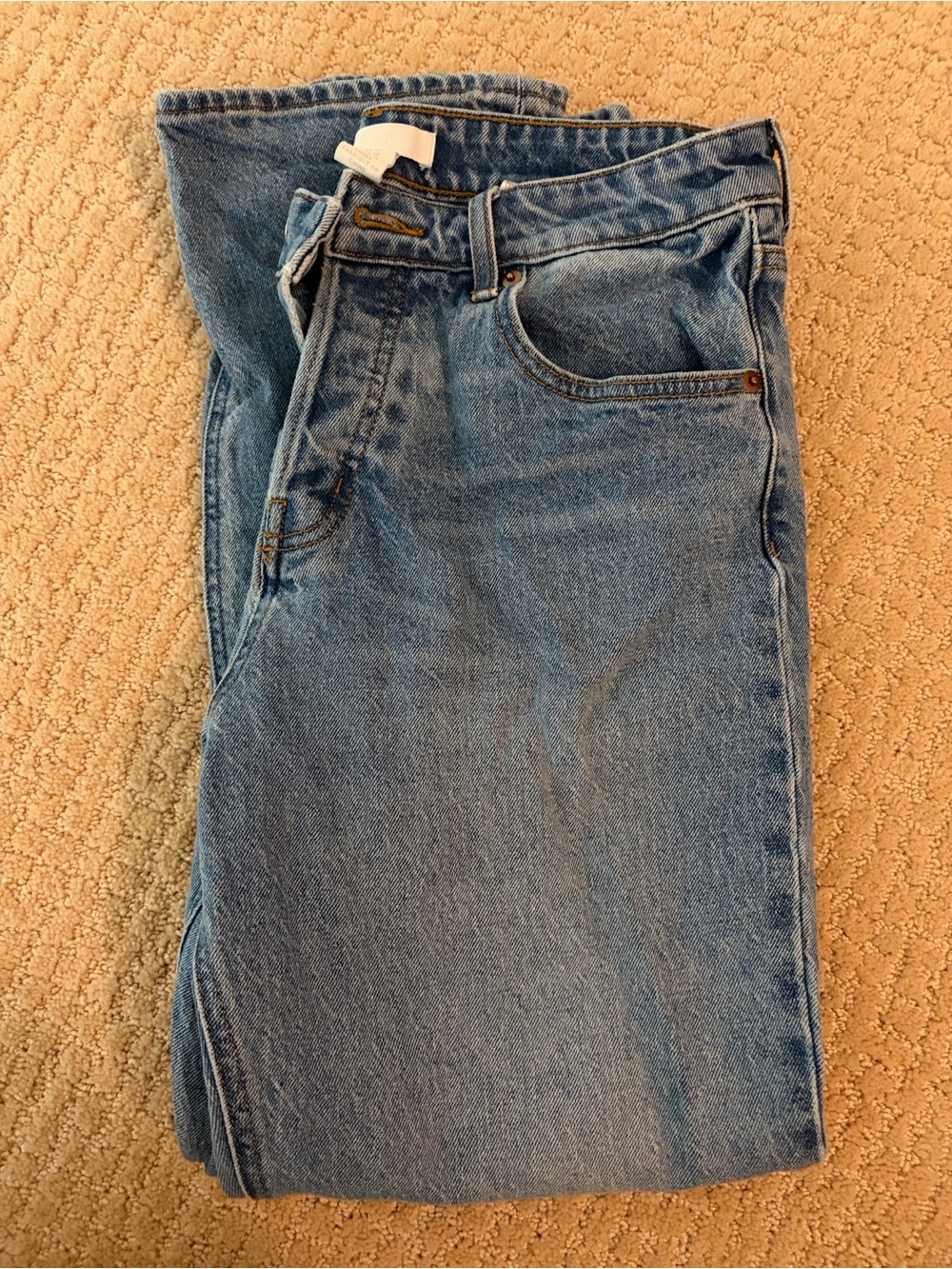 H&M Blue Denim Jeans Straight Leg Size 10